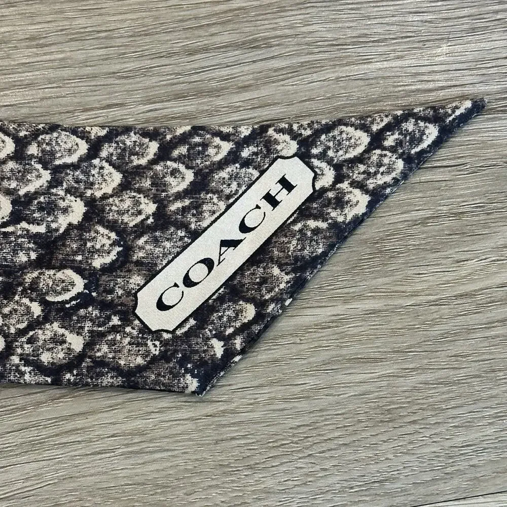 Coach Signature Reversible Silk Skinny Pony Scarf Purse Scarf Snake Skin Design
